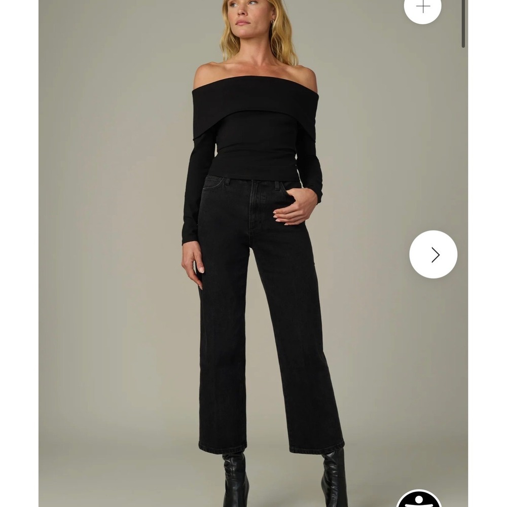 Joe's Jeans The Blake High Rise Wide Leg Crop (Black Wash) Women's Size 23 NWT - Picture 1 of 5